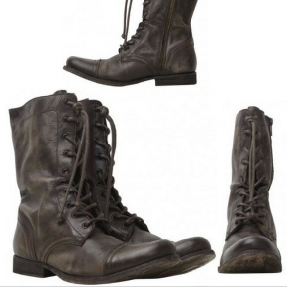 Rare All Saints distressed brown combat boot - Picture 4 of 8